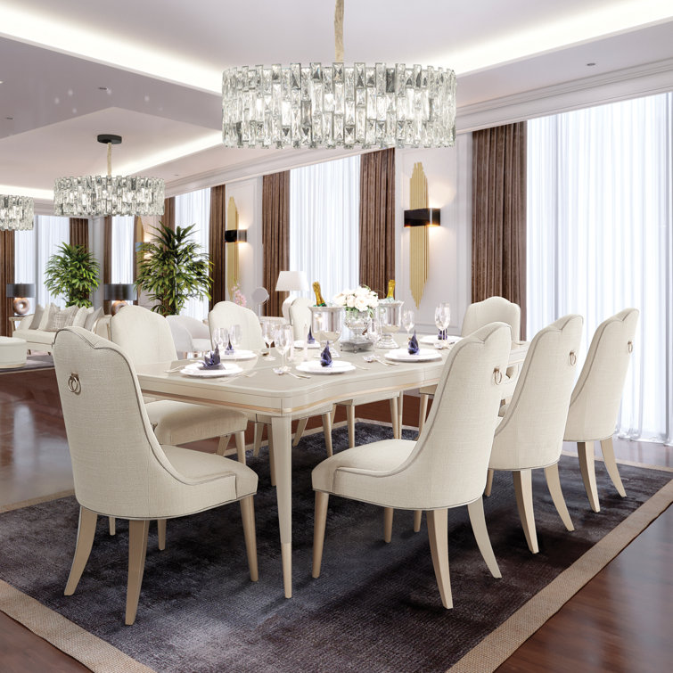 Blush Beige Extendable Rectangular Wood Dining Table