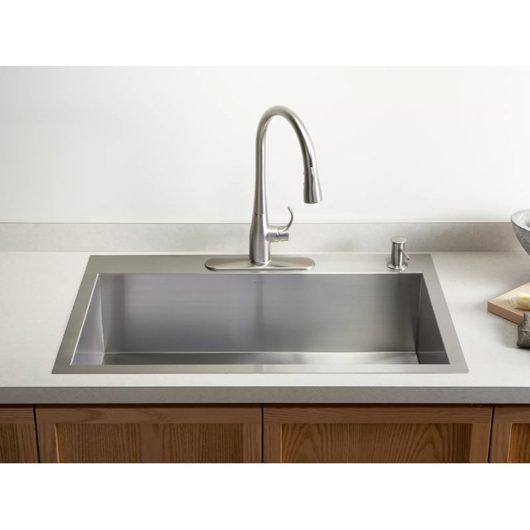 Vault 33" Stainless Steel Drop-In Single Bowl Kitchen Sink