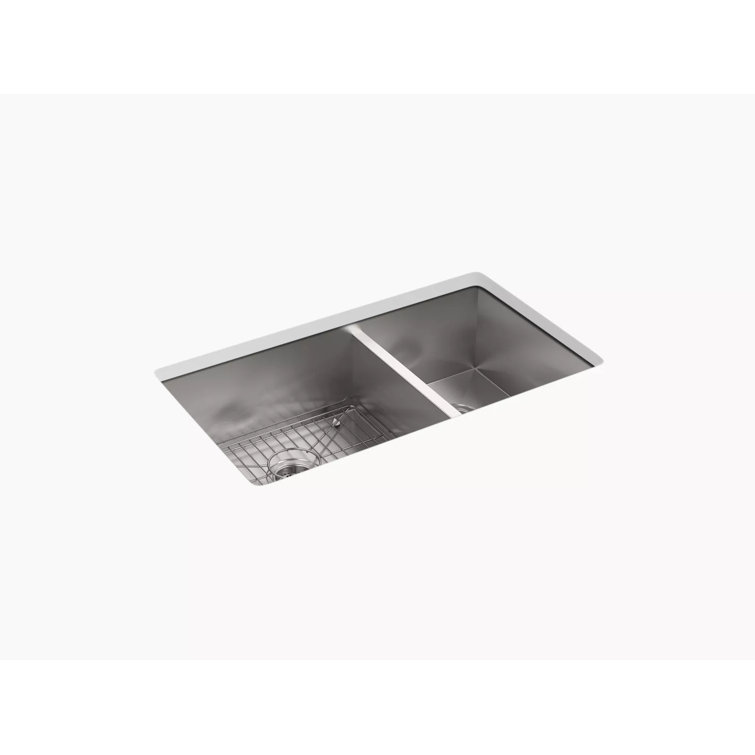 Vault 33" Stainless Steel Double Bowl Drop-In Kitchen Sink