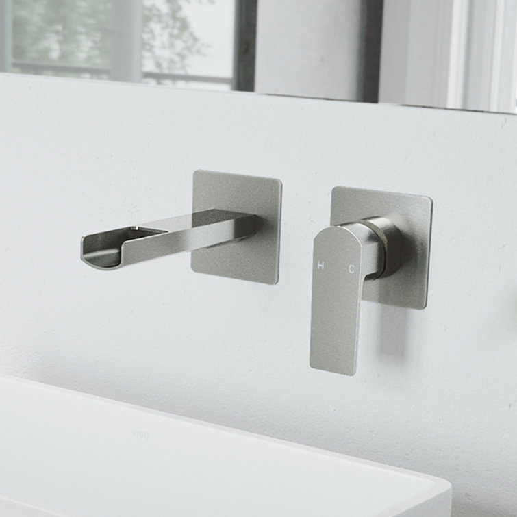 Modern Contemporary Black Nickel Wall Mounted Bathroom Faucet