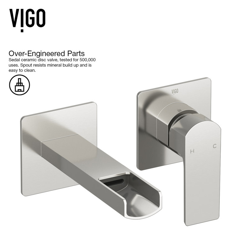 Modern Contemporary Black Nickel Wall Mounted Bathroom Faucet