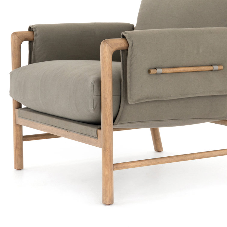 Villa Olive Contemporary Wood Accent Chair with Decorative Toggles