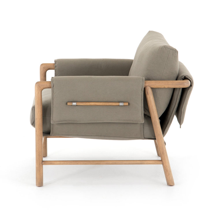 Villa Olive Contemporary Wood Accent Chair with Decorative Toggles