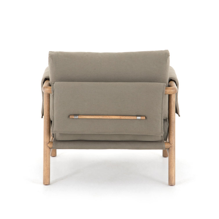 Villa Olive Contemporary Wood Accent Chair with Decorative Toggles