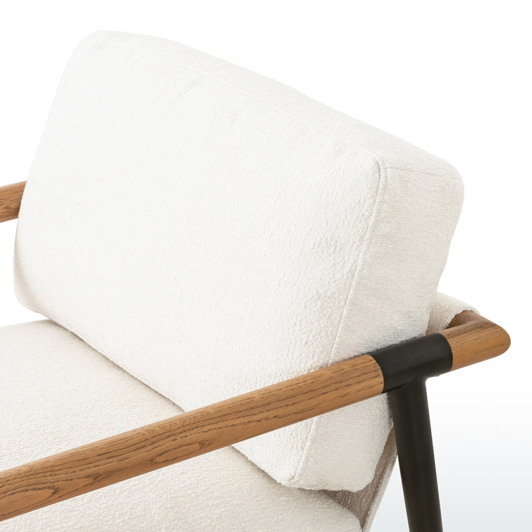 Fayette Cloud Textural Leather Chair with Carbon Steel Legs