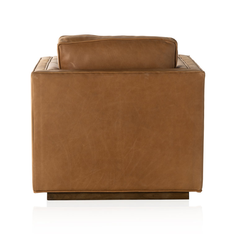 Palermo Cognac Luxurious Leather Swivel Armchair