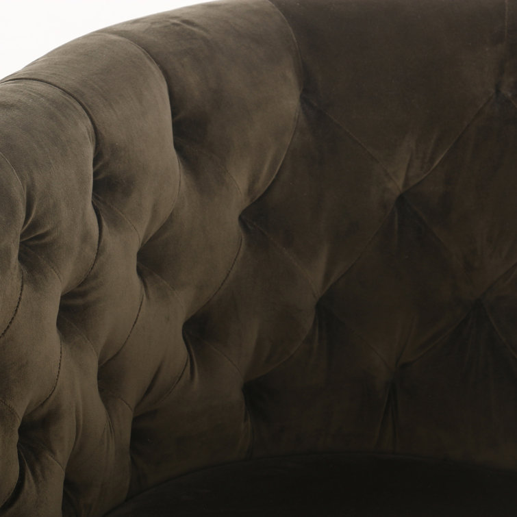 Surrey Olive Contemporary Swivel Chair in Green Boucle
