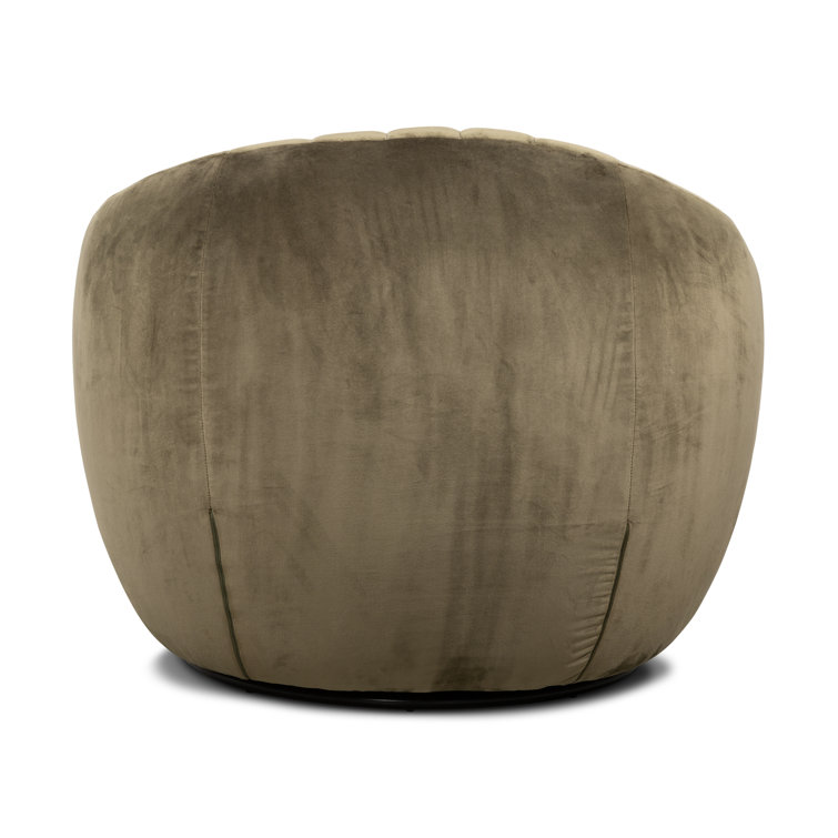 Surrey Olive Contemporary Leather Swivel Barrel Chair
