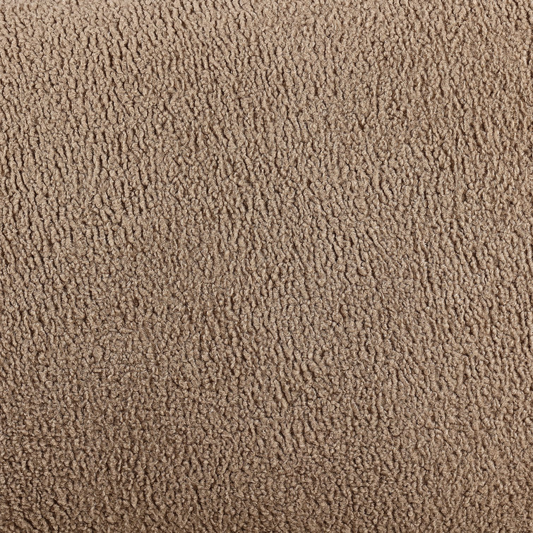 Camel Sheepskin Light Brown Solid Wood Sofa