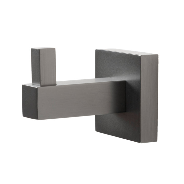 Gun Metal Gray 4-Piece Bathroom Hardware Set with Towel Bar