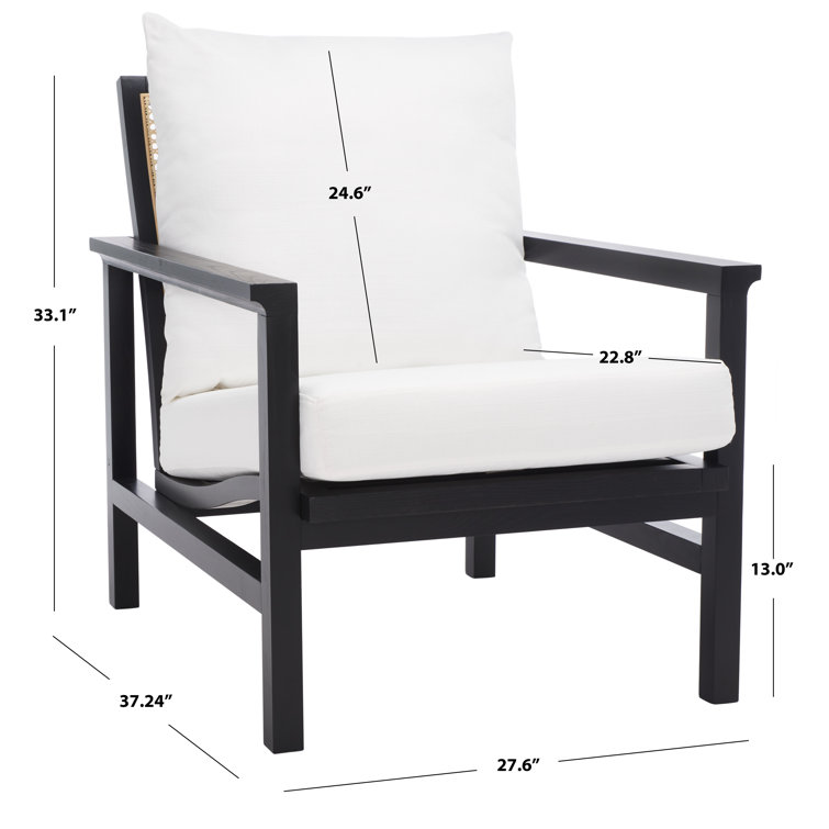 Madison Black & Natural Ash Wood Rattan Mesh Accent Chair