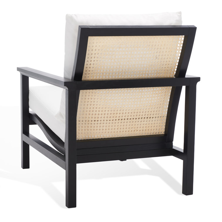 Madison Black & Natural Ash Wood Rattan Mesh Accent Chair