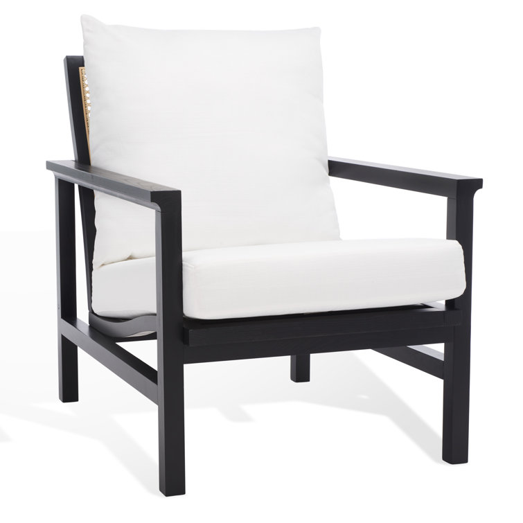 Madison Black & Natural Ash Wood Rattan Mesh Accent Chair
