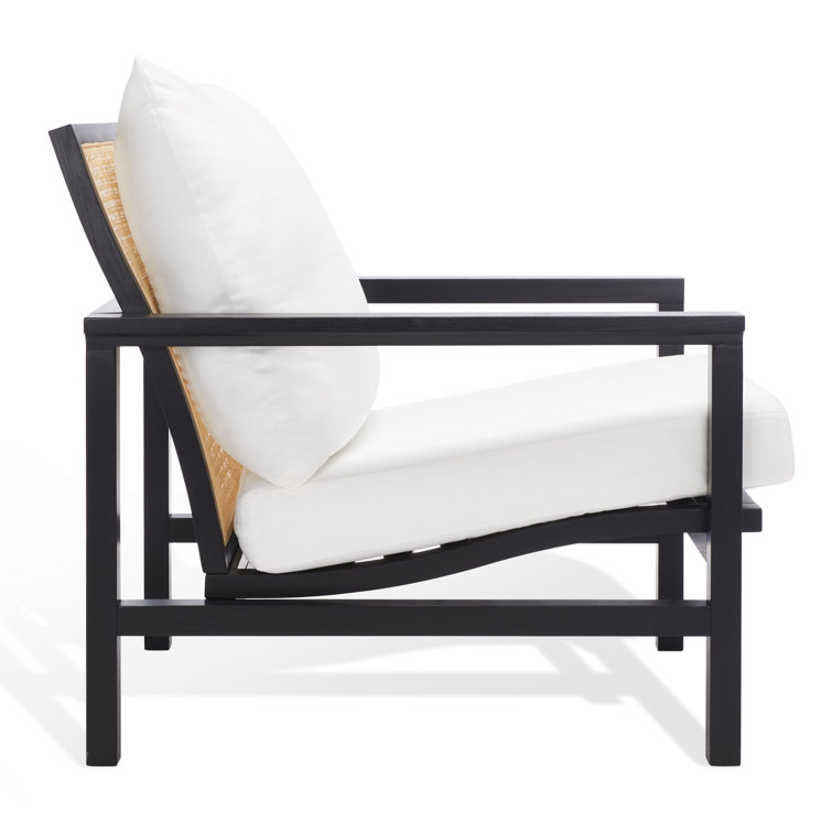 Madison Black & Natural Ash Wood Rattan Mesh Accent Chair