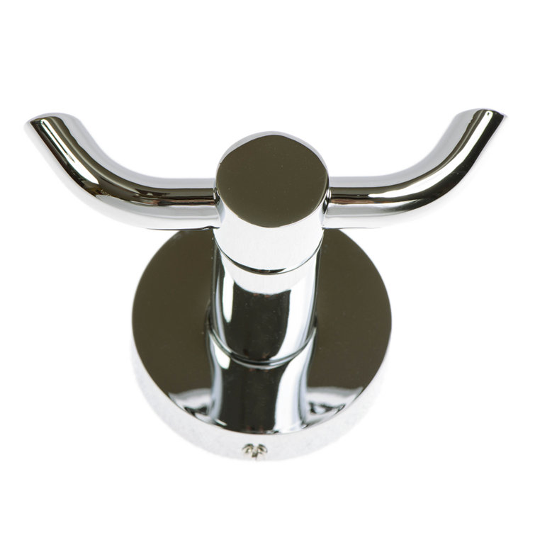 Venezia Polished Chrome Wall Mounted Double Robe Hook