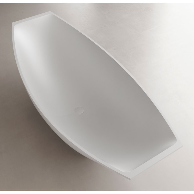 White Solid Surface Freestanding Hammock Style Bathtub