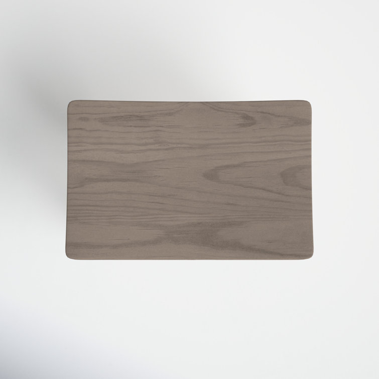 Weathered Gray Teak Solid Wood Accent Stool
