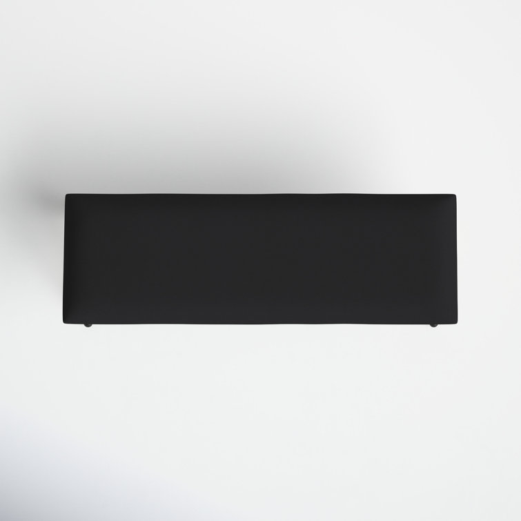 Carmelo Coastal-Chic Beige Cushioned Bench with Black Iron Base