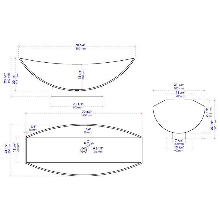 White Solid Surface Freestanding Hammock Style Bathtub