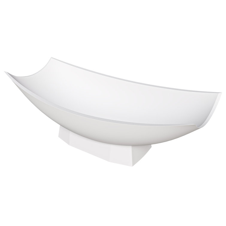 71" White Matte Solid Surface Freestanding Hammock Bathtub
