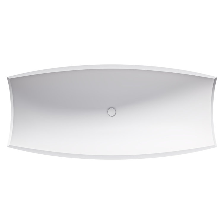 71" White Matte Solid Surface Freestanding Hammock Bathtub