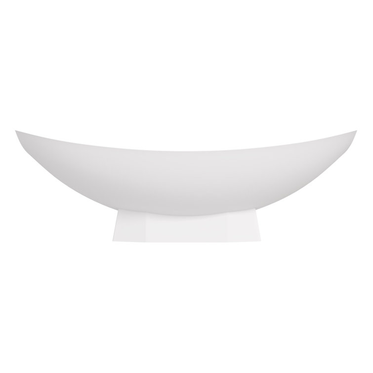 71" White Matte Solid Surface Freestanding Hammock Bathtub