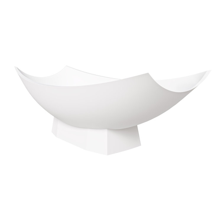 71" White Matte Solid Surface Freestanding Hammock Bathtub
