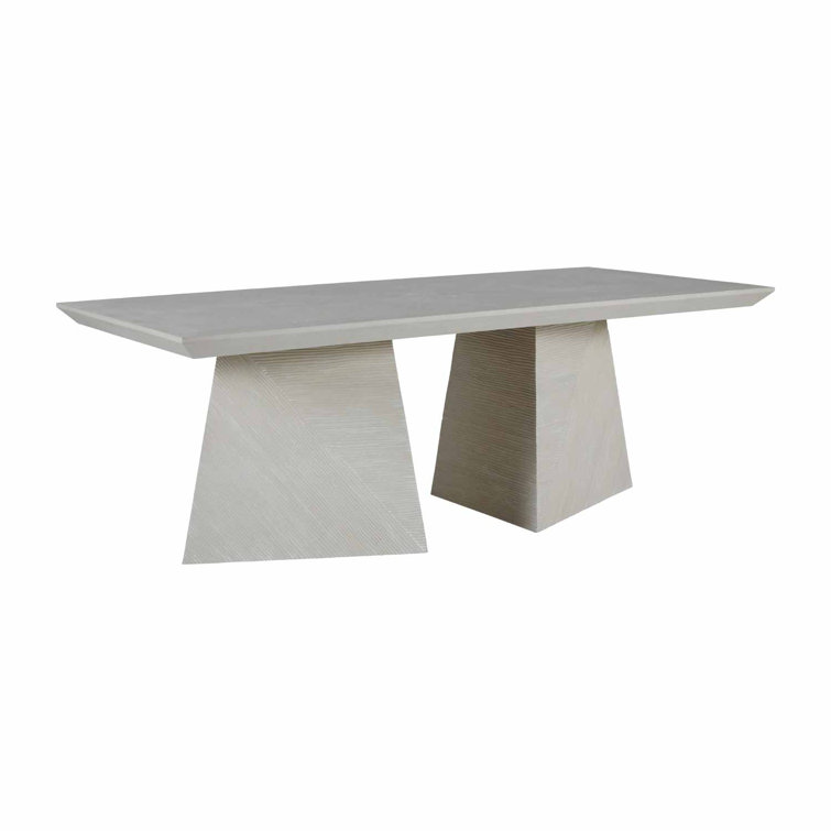 Cerused White Rectangular Mindi Wood Dining Table
