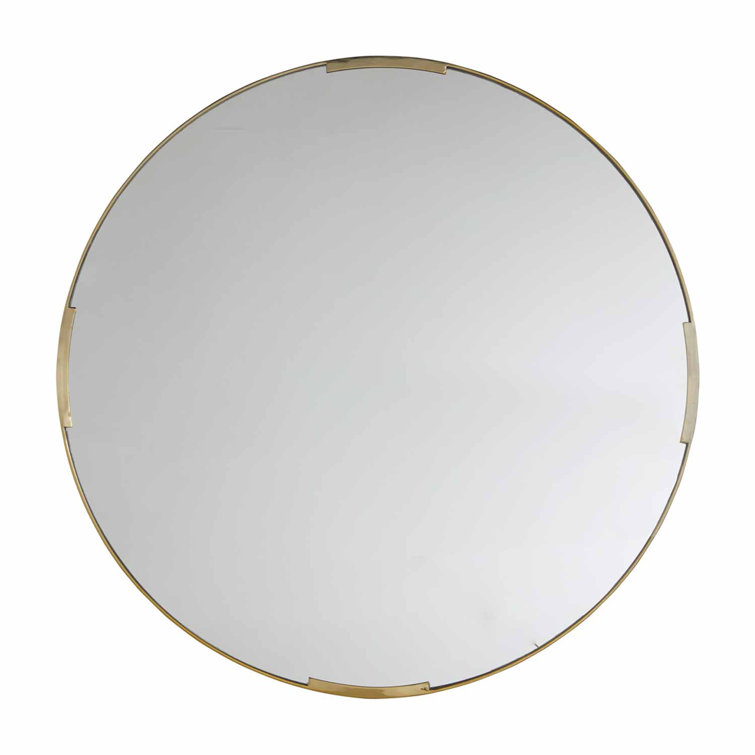 Brushed Gold Round Iron Wall Mirror