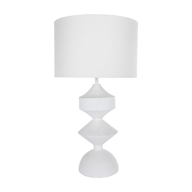 Maddox 30" Plaster White Resin Table Lamp with Linen Shade