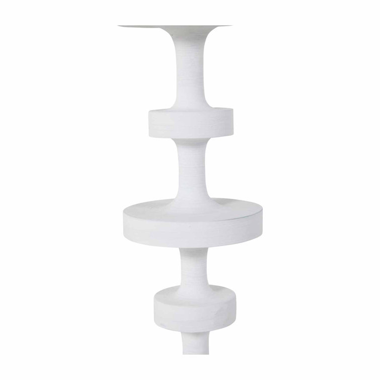 Olivia White Iron and Polyresin Table Lamp with Linen Shade