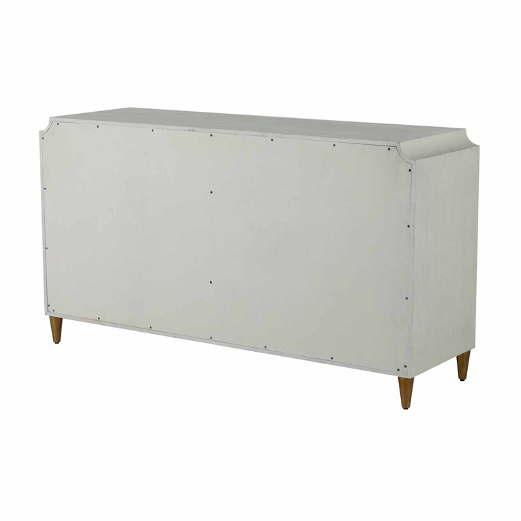 Gabby 60'' White and Gold Mid-century Modern 6-Drawer Dresser