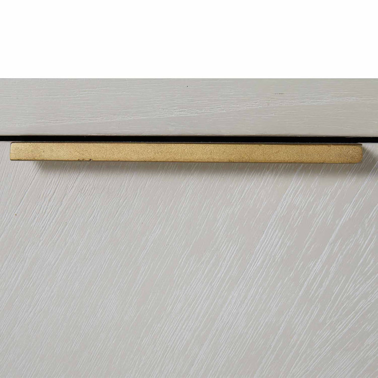 Gabby 60'' White and Gold Mid-century Modern 6-Drawer Dresser
