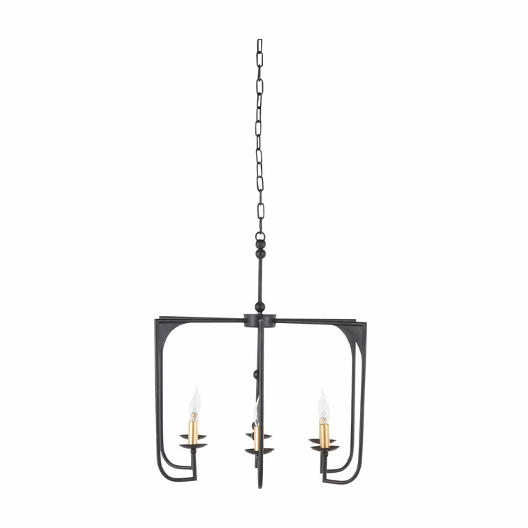 Antique Bronze and Gold 6-Light Candle Chandelier