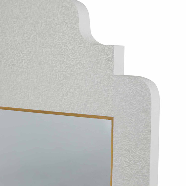 Rectangular Gold Alabaster Faux Shagreen Wall Mirror