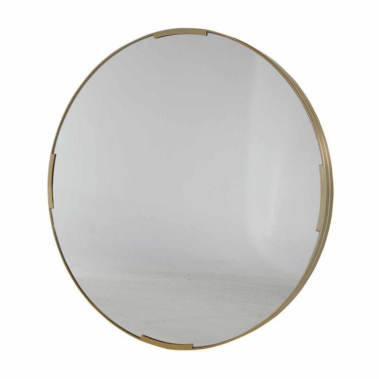 Brushed Gold Round Iron Wall Mirror