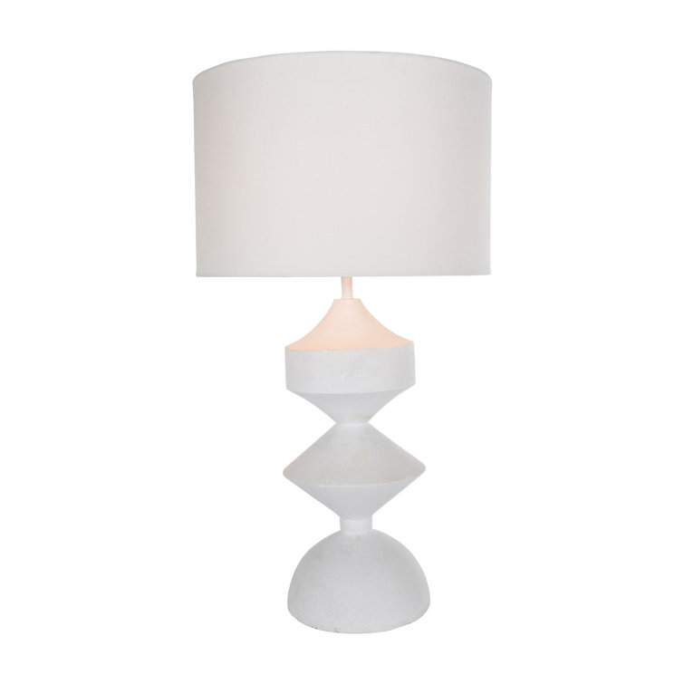 Maddox 30" Plaster White Resin Table Lamp with Linen Shade