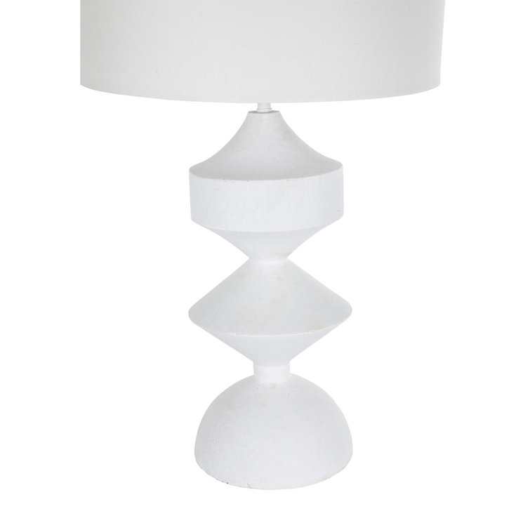 Maddox 30" Plaster White Resin Table Lamp with Linen Shade