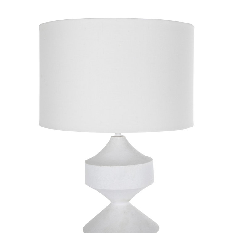 Maddox 30" Plaster White Resin Table Lamp with Linen Shade
