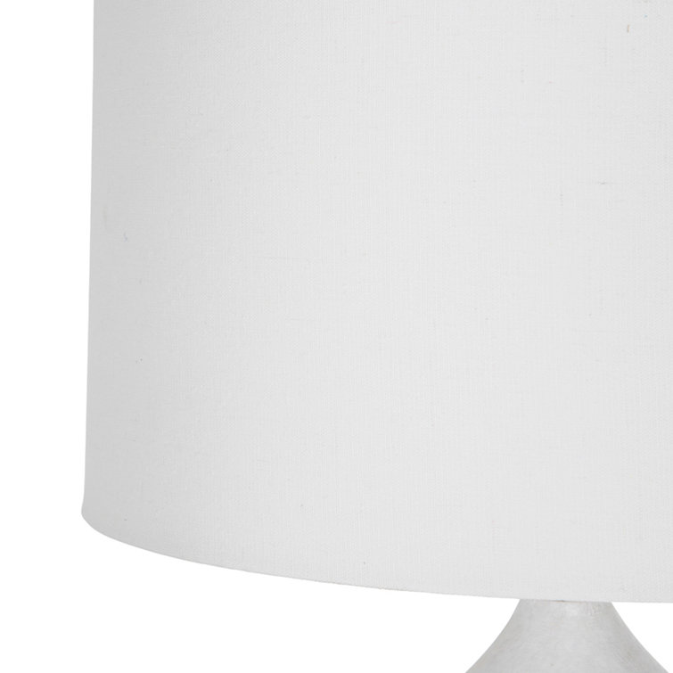 Maddox 30" Plaster White Resin Table Lamp with Linen Shade