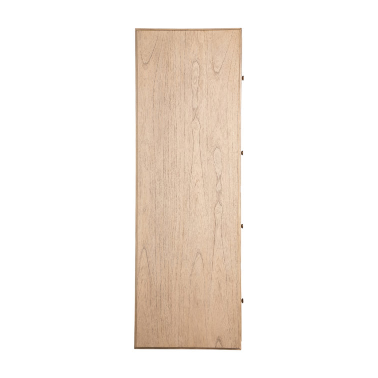 Blonde Natural Wood 8-Drawer Geometric Dresser
