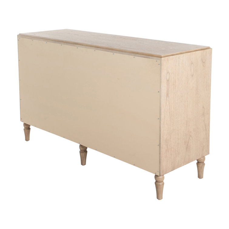 Blonde Natural Wood 8-Drawer Geometric Dresser
