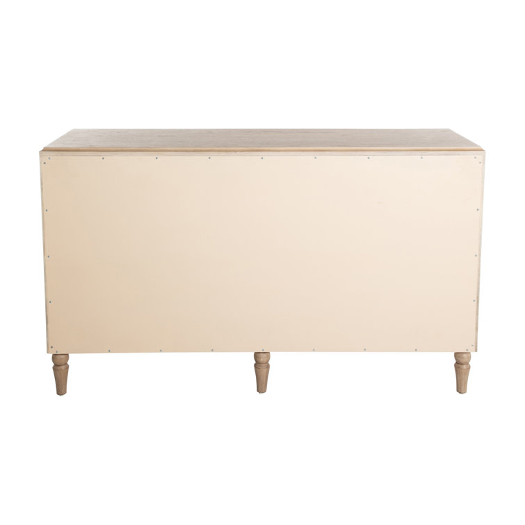 Blonde Natural Wood 8-Drawer Geometric Dresser