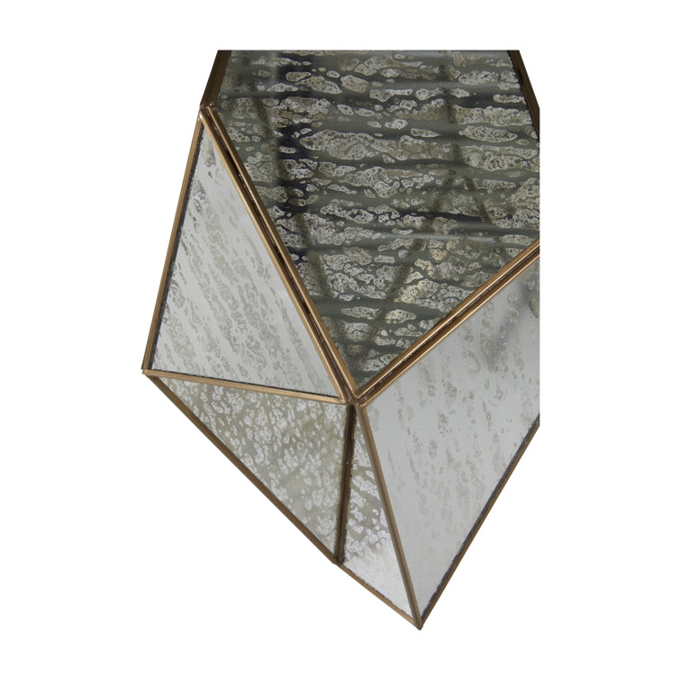 Malina Antique Brushed Brass and Silver Mercury Glass Pendant Light