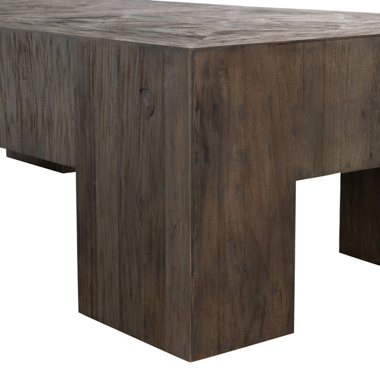 Natural Elm Rectangular Recycled Wood Coffee Table