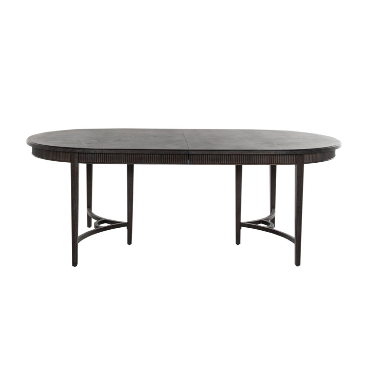 Whitlock Oval Cerused Forest Black Mindi Wood Dining Table