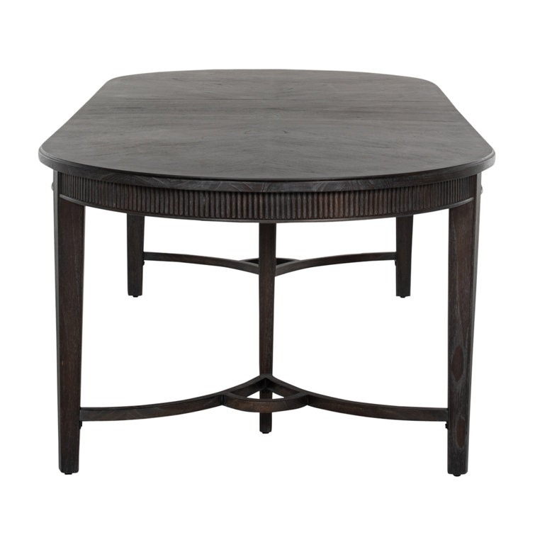 Whitlock Oval Cerused Forest Black Mindi Wood Dining Table