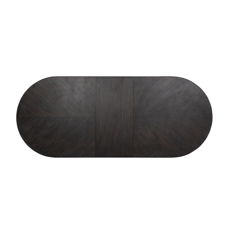 Whitlock Oval Cerused Forest Black Mindi Wood Dining Table