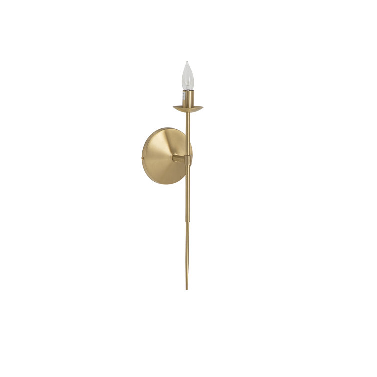 Granville Brass Wall Sconce with White Linen Shade