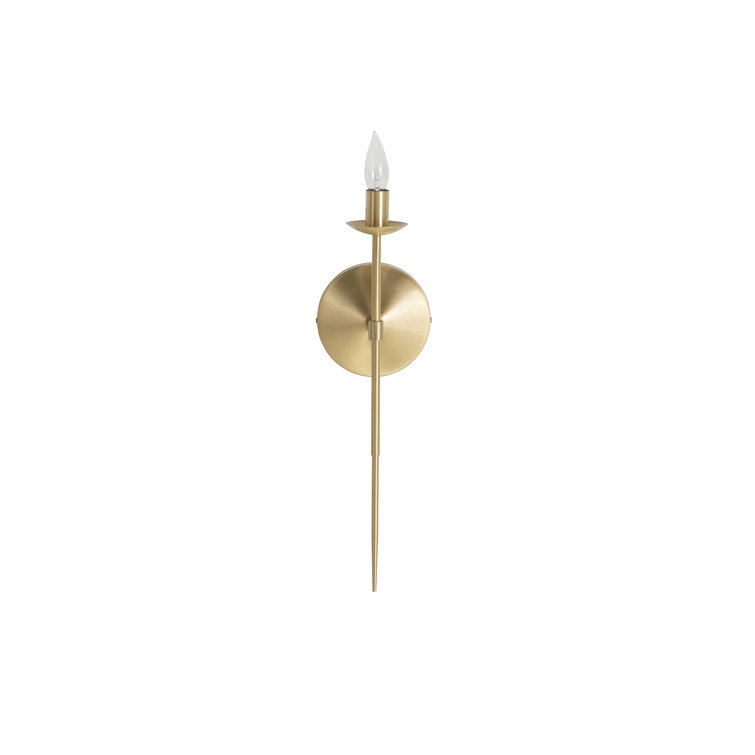 Granville Brass Wall Sconce with White Linen Shade